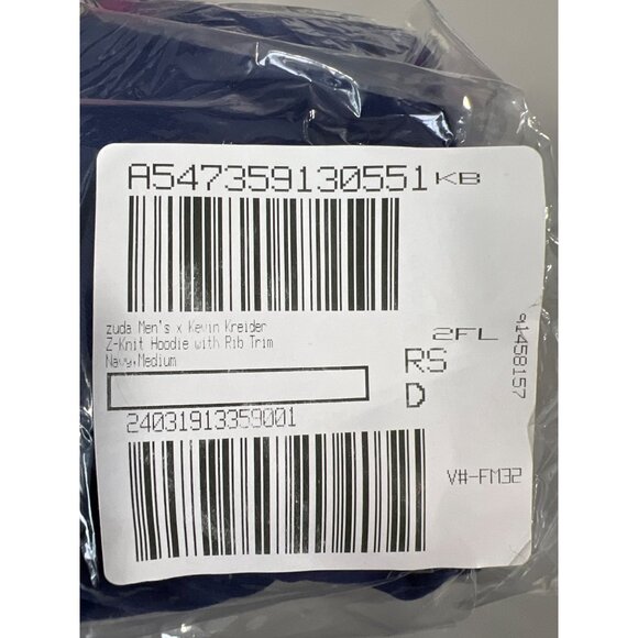 Zuda Men x Kevin Kreider Z Knit Hoodie Rib Trim Navy Blue Size Medium Athleisure - Picture 3 of 9